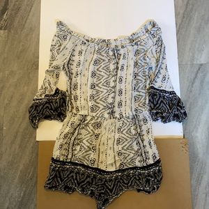 Black and white romper